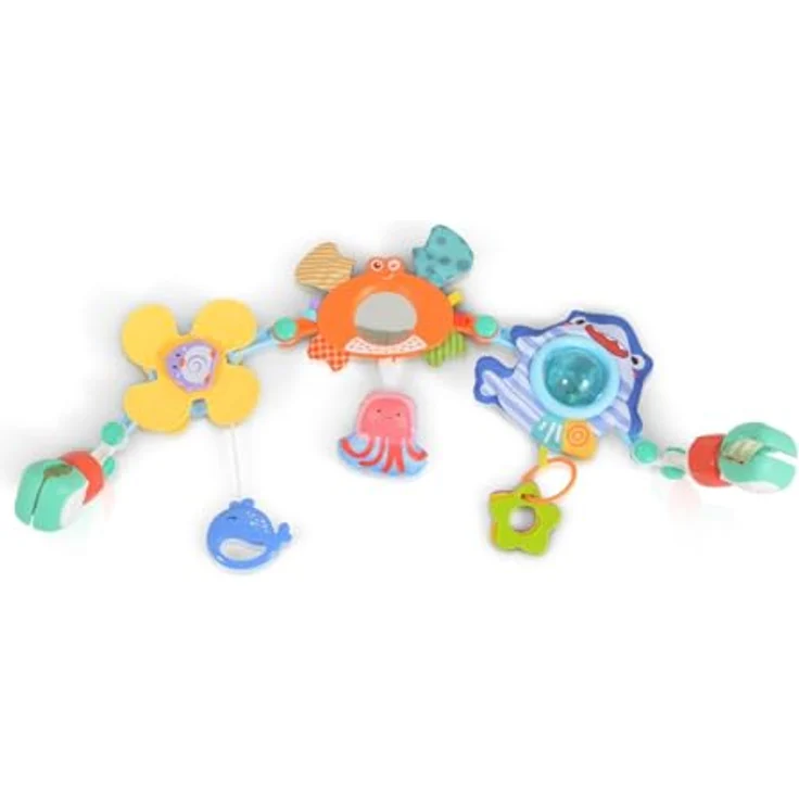Moni Spielbogen Spielbogen für Kinderbett, Kinderwagen, Spielmatte Rassel Beißring Motorik, vielseitiger Spielspaß ab Geburt – Bild 4