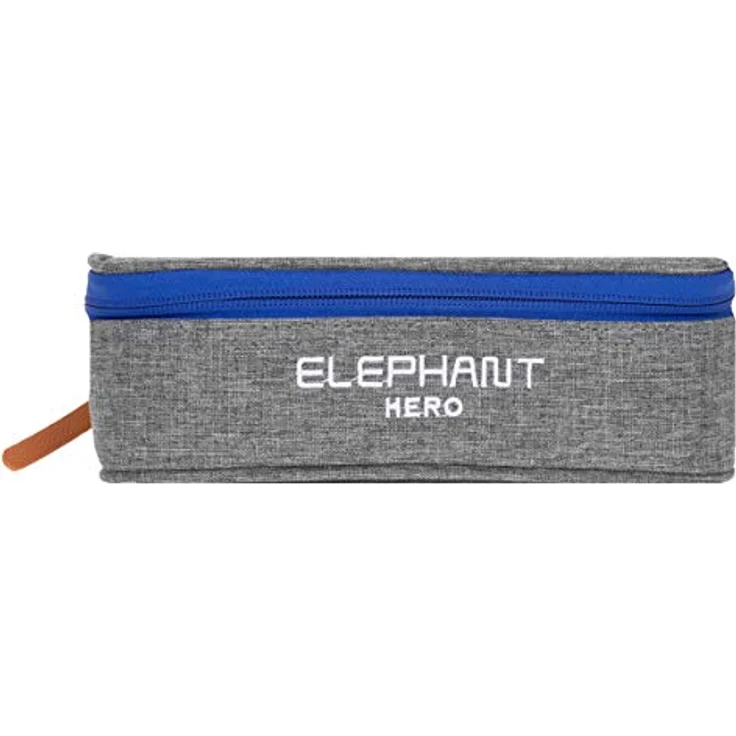 Elephant Federmäppchen Box Hero Signature 12719, formstabil, grau-blau, mit Reißverschluss und viel Stauraum – Bild 2