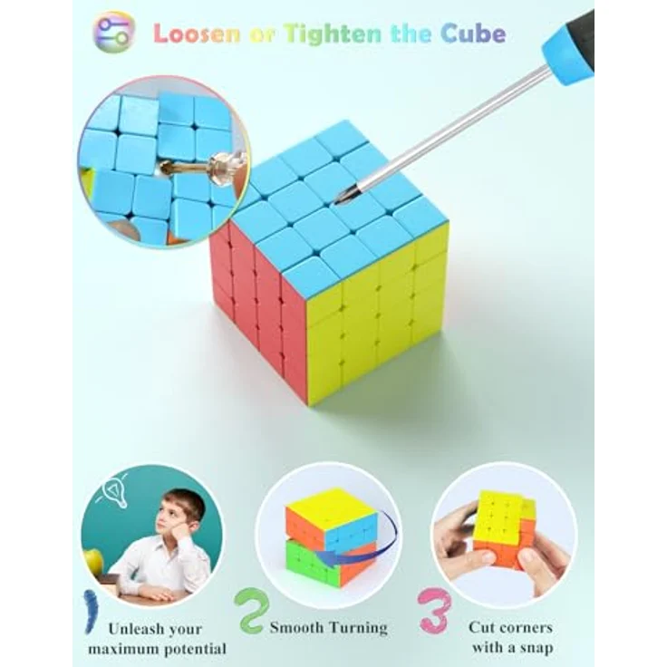 ROXENDA 4x4 Zauberwürfel, Speed Cube Stickerless - Professional & Solides & Langlebiges, Dreht Sich Schneller als das Original (4x4x4) – Bild 6