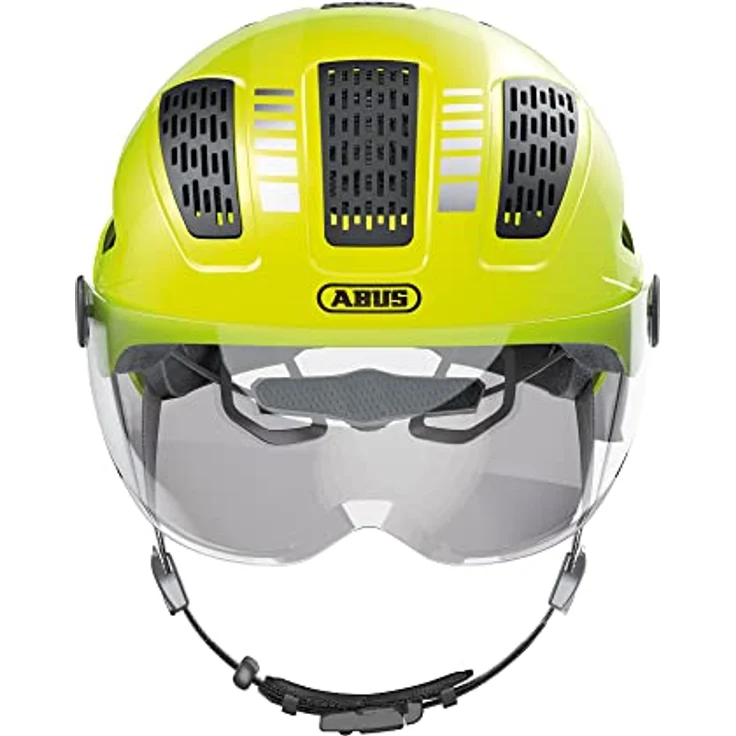 ABUS Stadthelm Hyban 2.0 ACE - Fahrradhelm mit Visier, Licht und ABS-Hartschale - für Damen und Herren - Gelb, Größe L – Bild 2