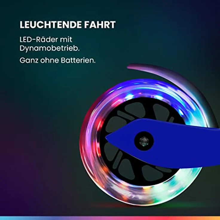 Fun Pro ONE Deluxe Kinderroller, Scooter mit LED-Räder, klappbar, für Kinder von 3-6 Jahren – Bild 3