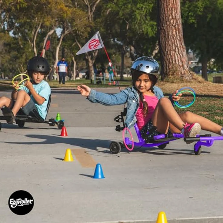EzyRoller Drifter X Trike, Dreirad Drift Kinderfahrzeug für draußen, geeignet für 6 - 14 Jahre, lila – Bild 6