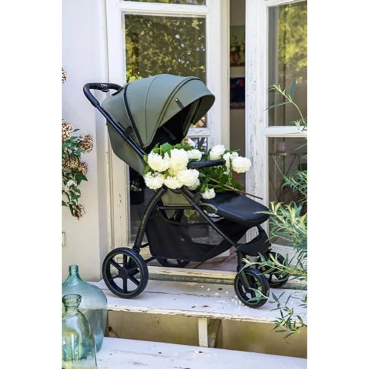 MoMi Kinder-Buggy Miya, Einhand-Faltsystem, große EVA-Räder, XXL-Verdeck, inkl. Zubehör bis 22 kg – Bild 9
