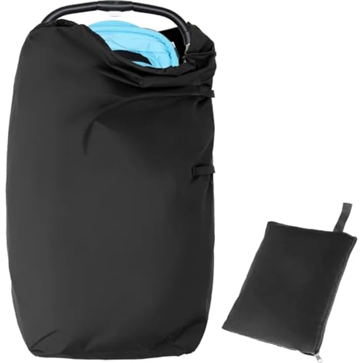 QWORK® Groß Transporttasche für Kinderwagen, 117 x 53 x 33 cm, robust & wasserdicht aus 420D Oxford-Stoff, inkl. Schultergurt