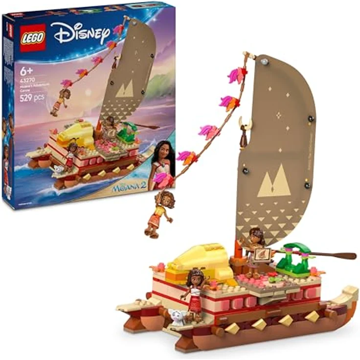 LEGO Vaianas Abenteuerfloß, Spielset für Kinder ab 6 Jahren, Schiffsspielzeug mit Disney Charakteren – Bild 1