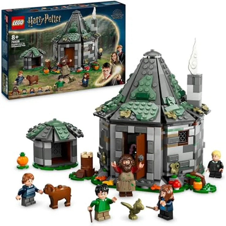 LEGO Harry Potter Hagrids Hütte: EIN unerwarteter Besuch Set mit 5 Mini-Figuren und 2 Tierfiguren, Geschenk für 8-jährige Mädchen, Jungs und Kinder, magisches Abenteuer-Spielzeug 76428