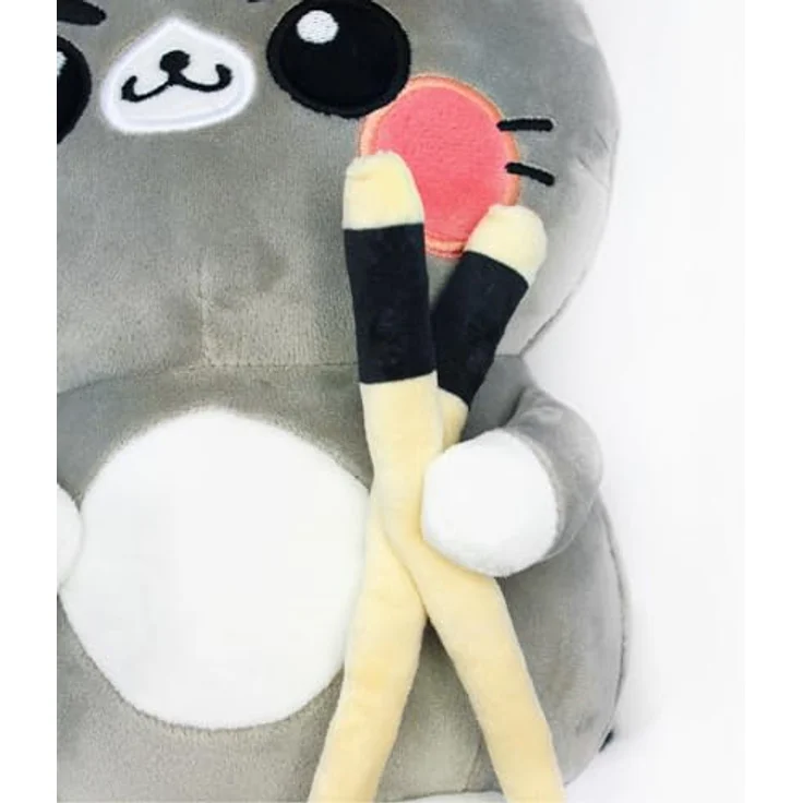 Joytoy Funny Cats 24181, Plüsch-Katze mit Chopsticks, 25 cm, gelb und grün – Bild 5