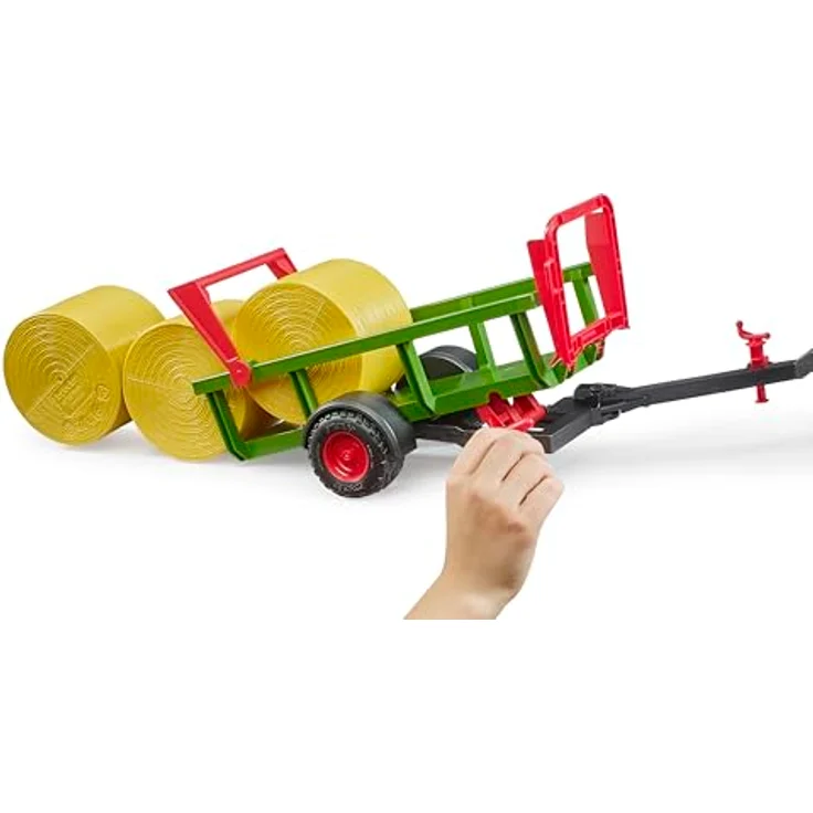 Bruder® Rundballensammler mit 3 Rundballen, kippbare Ladefläche und bewegliche Deichsel – Bild 6