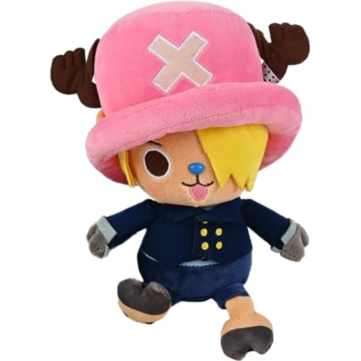 SAKAMI One Piece Chopper x Sanji New World Version, Plüschfigur 20cm, original lizenziert, 100% Polyester, kuschelig und detailreich