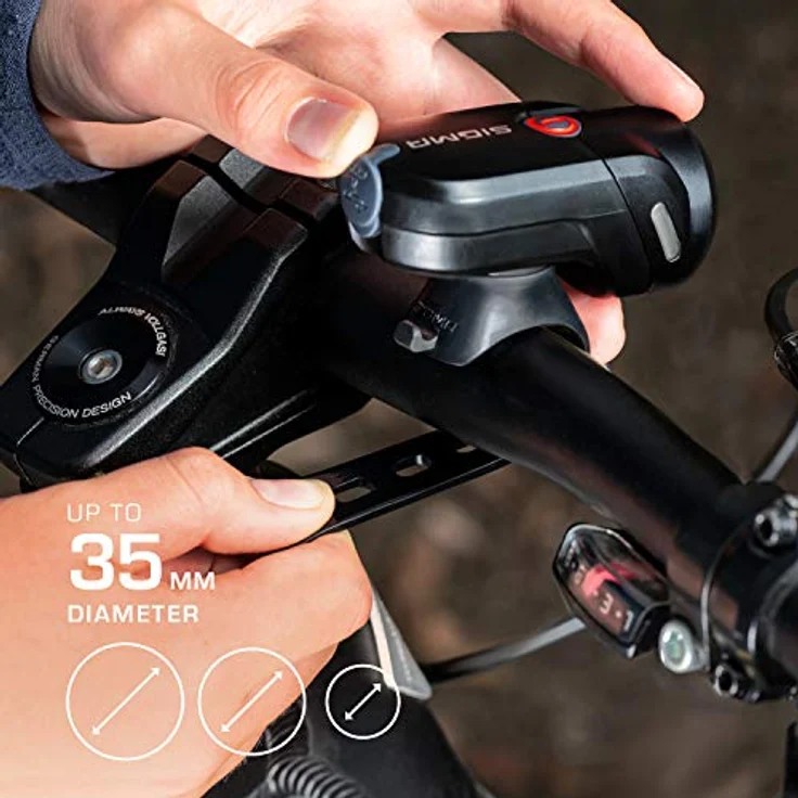 SIGMA SPORT Fahrradbeleuchtung AURA 35 USB Frontleuchte, wiederaufladbares Fahrradlicht mit 35 Lux, sportlich kompaktes Design – Bild 5