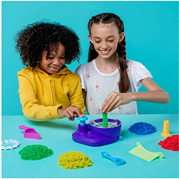 Kinetic Sand Swirl 'n Surprise Set - mit 907 g original kinetischem Sand aus Schweden in vier Farben und Drehscheibe, Set für kreatives Indoor-Sandspiel, für Kinder ab 3 Jahren – Bild 4