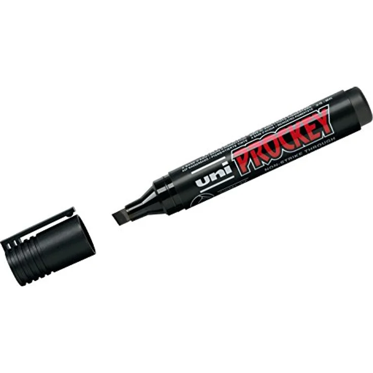 uni-ball 159099 - Marker Uni Prockey, Keilspitze, 3 - 6 mm, schwarz, 1 Stück – Bild 1