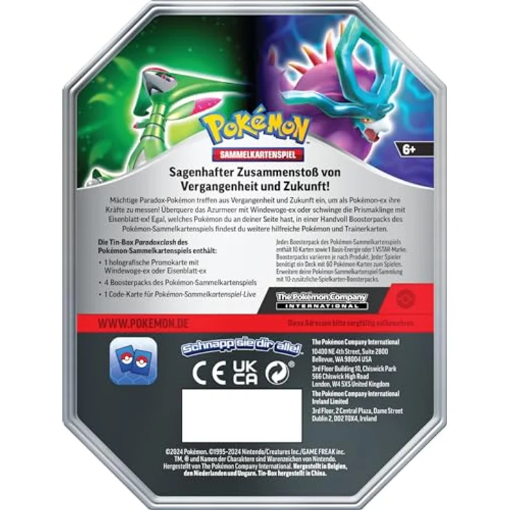 Pokémon-Sammelkartenspiel: Tin-Box Paradoxclash: Windewoge-ex (1 holografische Promokarte & 4 Boosterpacks) – Bild 3