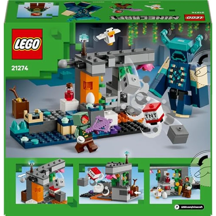 LEGO Minecraft 21274 Begegnung mit dem Wächter, Bausatz mit 238 Teilen, actionreiche Spielszene mit beweglichem Wächter und TNT-Funktion, mehrfarbig – Bild 8