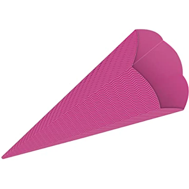 itenga Schultüten Rohling aus Bastelwellpappe, 68 cm, 6-eckig, pink, zum Selbstbasteln  – Bild 1