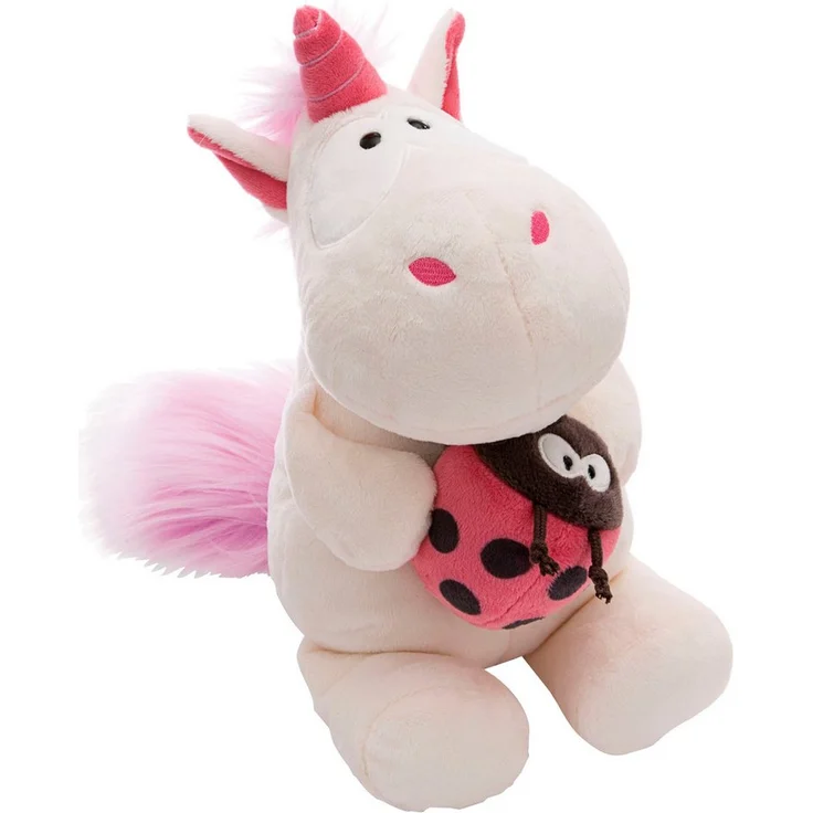 Nici Kuscheltier Theodor & Friends, Einhorn Theodor mit Marienkäfer, 25 cm – Bild 1