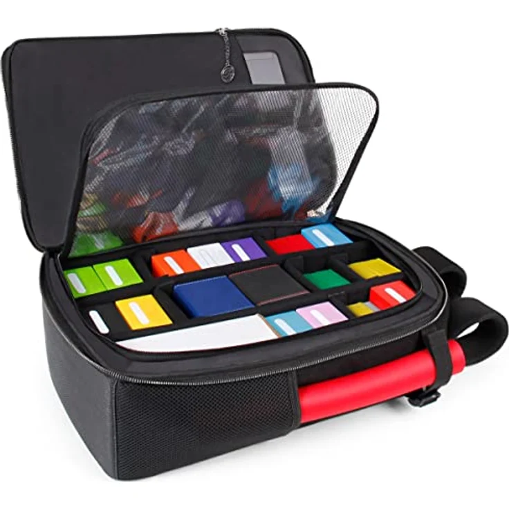 ENHANCE MTG-Rucksack - Sammleredition TCG-Rucksack für Deckboxen, gesleevte Karten, Spielmatten, MTG-Zubehör - Card Defender Screen, Drachen Schwarz – Bild 1