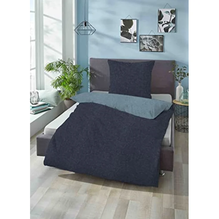 biberna 0840500 Melange-Flanell Bettwäsche – Bild 5