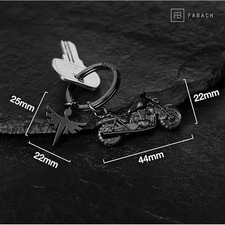FABACH Motorrad Schlüsselanhänger mit Schutzengel - Geschenk Engel Schlüsselanhänger für Motorradfahrer - Geschenke Motorrad Schlüsselanhänger Glücksbringer Fahr vorsichtig – Bild 4