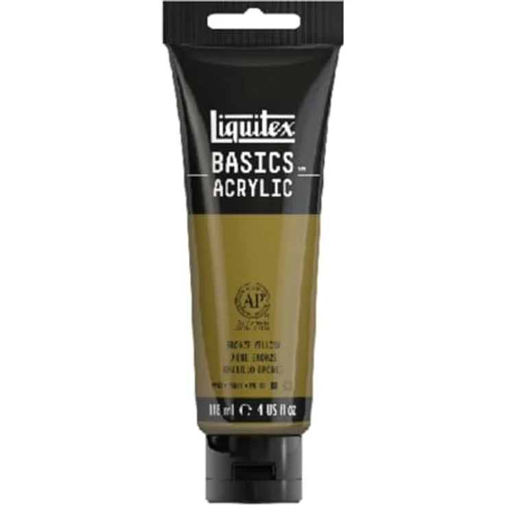 Liquitex Basics Acrylfarbe Bronzegelb, 118ml Tube, lichtecht, mittlere Viskosität, seidenglänzend, monopigmentiert, Archivqualität – Bild 1