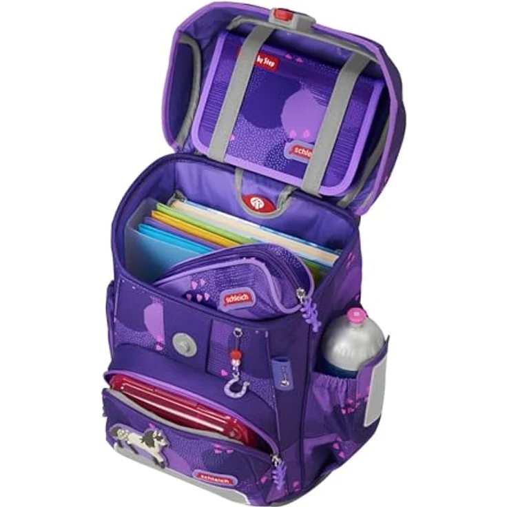 Step by Step Schulranzen-Set Cloud Schleich, Horse Club®, Andalusier, 5-teilig, lila, ergonomischer Tornister mit Reflektoren, höhenverstellbar mit Hüftgurt, ab 1. bis 4. Klasse, 19l – Bild 5