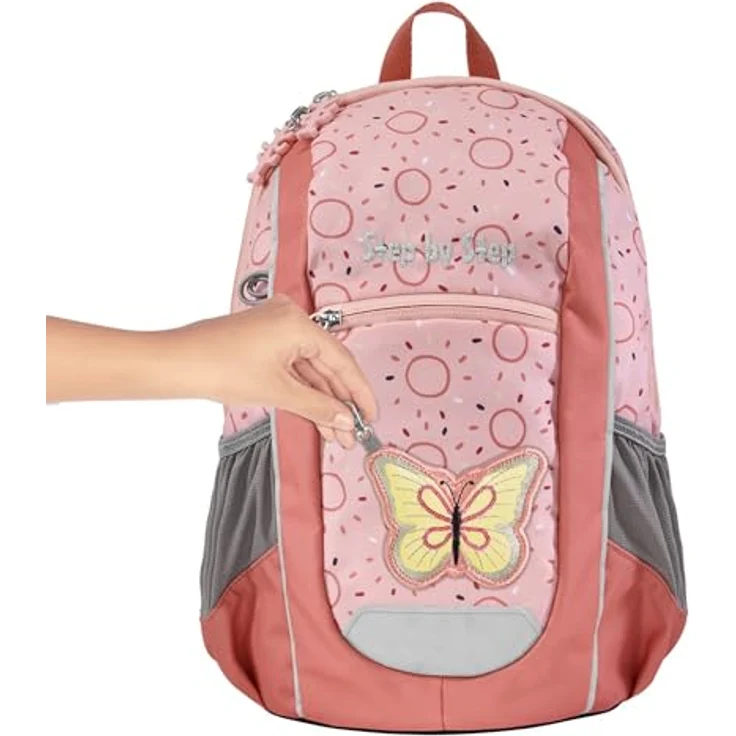 Step by Step KIGA MAXI Rucksack-Set „Butterfly Mia“, rosa, ergonomischer Mini-Rucksack mit separatem Innenfach, höhenverstellbarem Brustgurt, 10 l, für KITA und Kindergarten, ab 3 Jahren – Bild 5