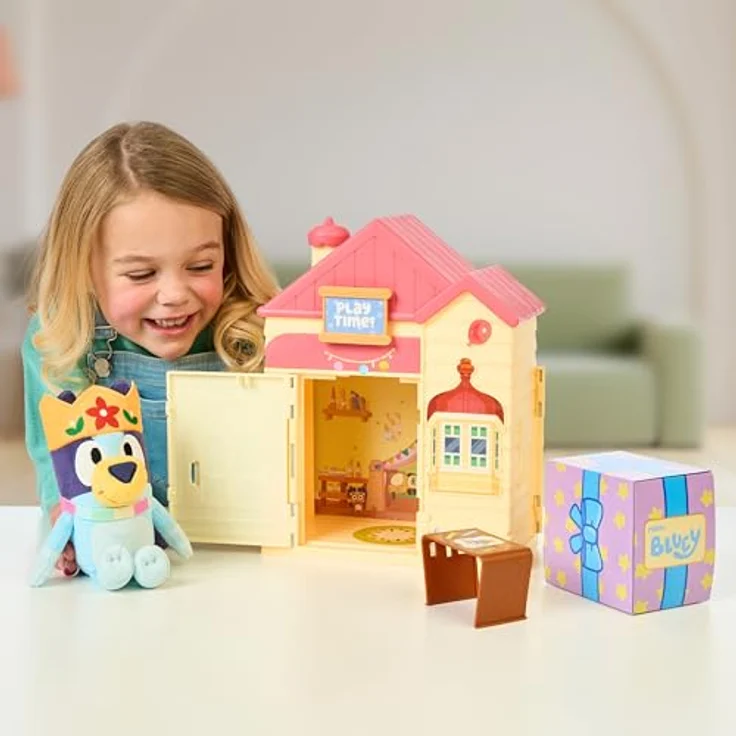 BlueY Bluey Play Date Plüsch Überraschung, Haus mit Aufklebern dekorieren, Plüschstil variiert – Bild 5