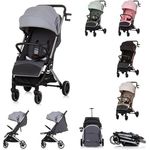 Chipolino Kinderwagen, Buggy Pixie zusammenklappbar Getränkehalter Korb 22 kg, Farbe:grau