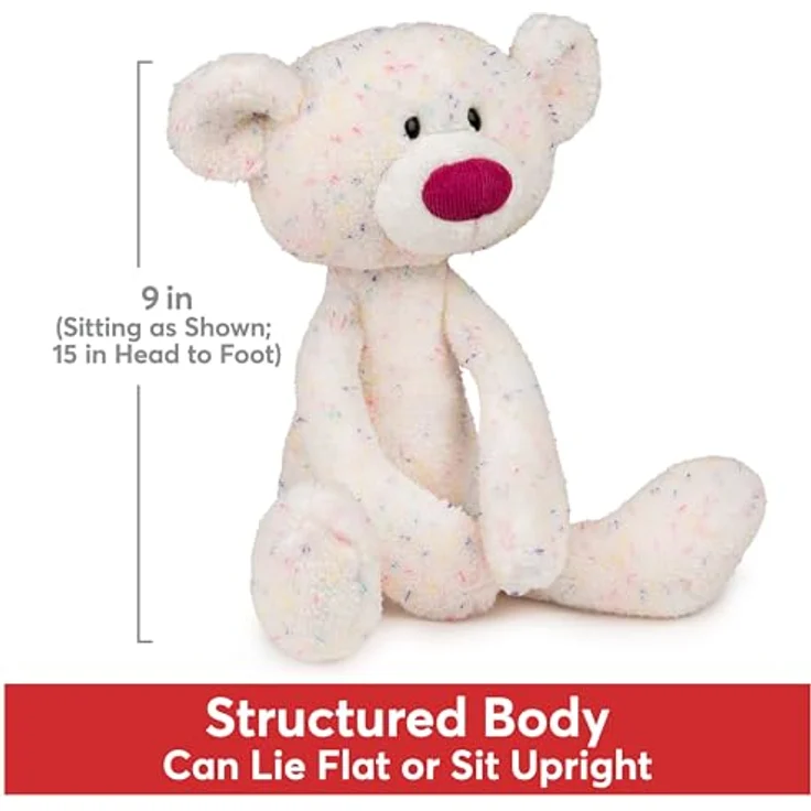 GUND Zahnstocher-Konfetti Teddybär Stofftier ab 1 Jahren Regenbogen 38,1 cm - Kuscheltier mit buntem Punktemuster und Tag-Along-Körper – Bild 4