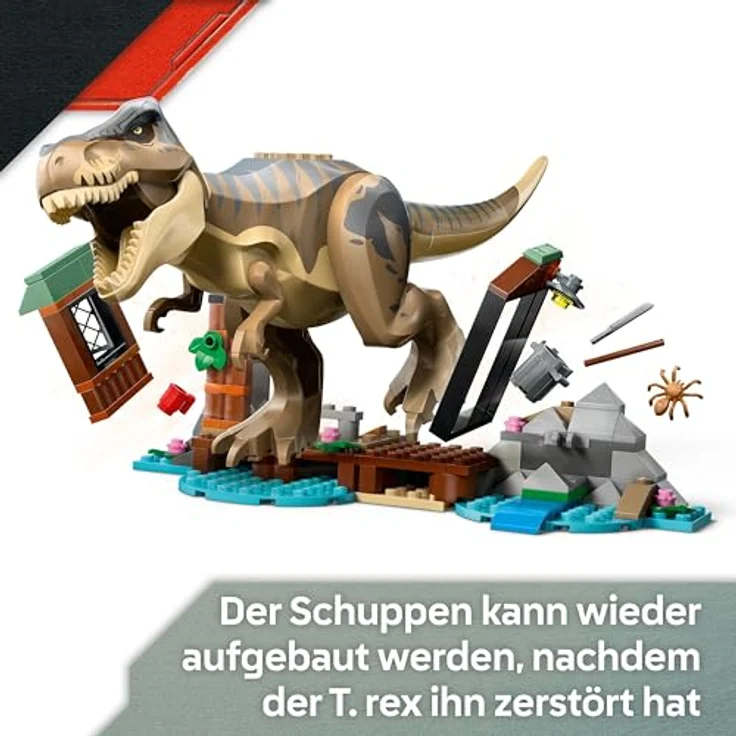 LEGO Jurassic World 76975, Flucht vor dem T.Rex Set mit 199 Teilen, ab 5 Jahren, beweglicher T.Rex und Minifiguren – Bild 5