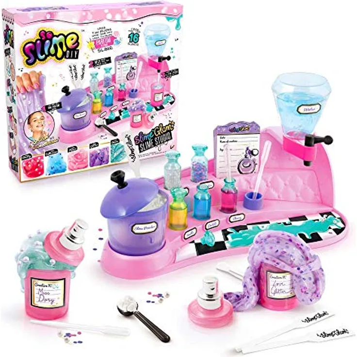 Canal Toys So Slime DIY Glam Studio, DIY Set zur Herstellung von 16 bunten Duft-Slimes für Kinder ab 6 Jahren, kreatives Bastelkoffer mit Mischen von Farben & Düften