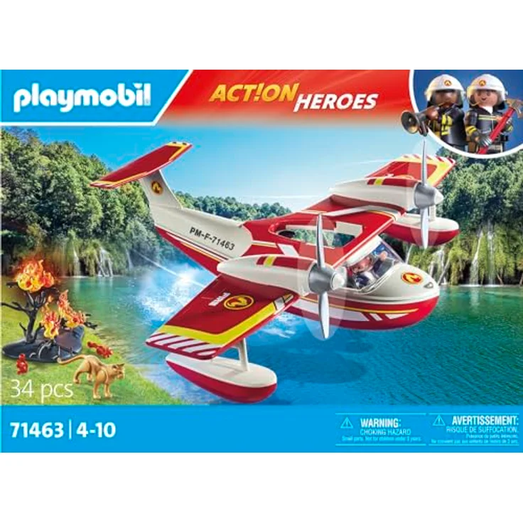 Playmobil® Konstruktions-Spielset Feuerwehrflugzeug mit Löschfunktion (71463), Action Heroes, (34 St), Made in Europe - Preisvergleich – Bild 4