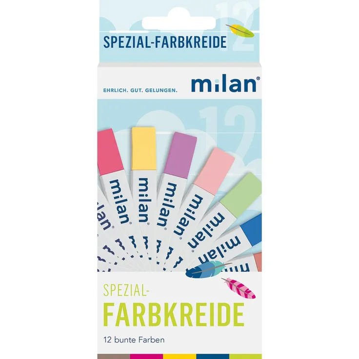 Eberhard Faber Spezial-Farbkreide, 12 Sticks in bunt, Maße ca. 8 x 1,2 x 1,2 cm