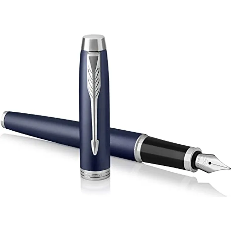 Parker IM Füller | Matte Blue | Füllfederhalter mit mittlerer Feder und blauer Tinte | Geschenkbox