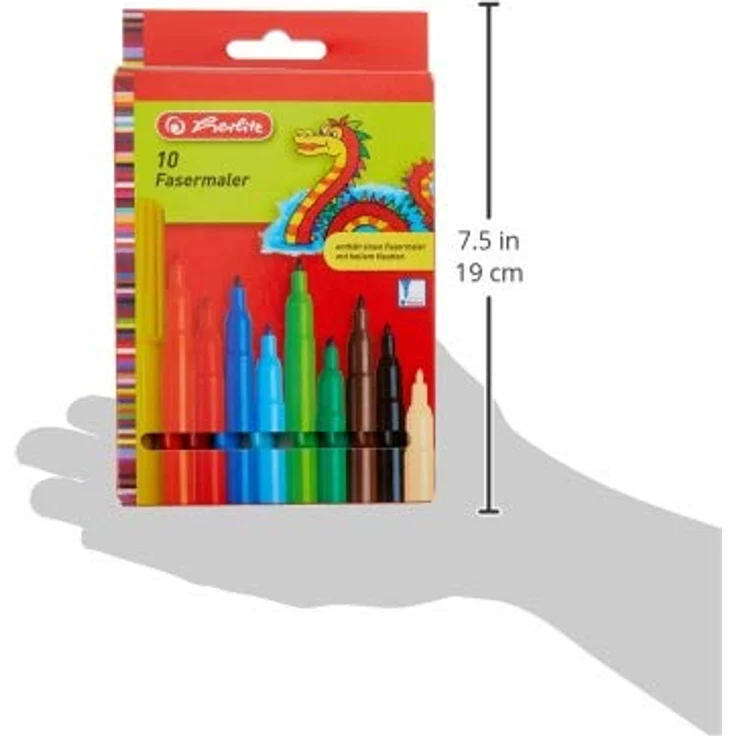 Herlitz Filzstifte Set, 10 Farben, Größe M (2 mm), ventilierten Kappe, 10 Stück – Bild 4
