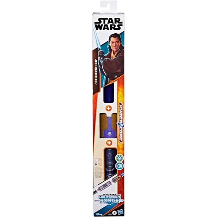 Star Wars Lightsaber Forge Kyber Core Jedi Master mit blauen Lichteffekten im transparenten Kern, Spielzeug für Kinder ab 5 Jahren, perfekt als Teil eines Superhelden-Kostüms, etwa zu Halloween – Bild 2