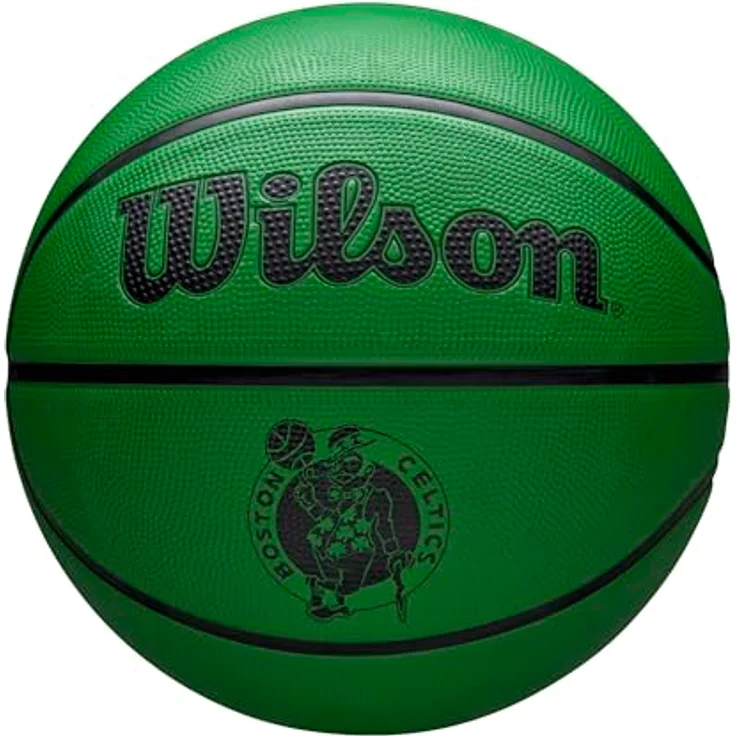 Wilson NBA Team Tribute Solid Basketball, Boston Celtics, langlebige dreischichtige Konstruktion mit integriertem Design – Bild 1