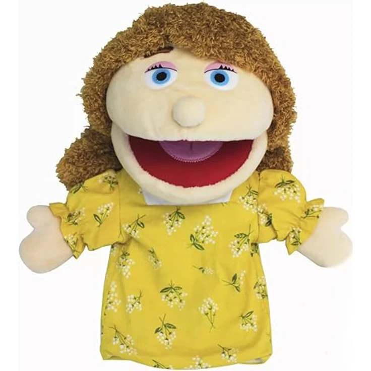 LOMTRATS Familie Handpuppen für Kinder, 6-teilig mit beweglichem Mund, ideal für Storytelling und Unterricht, 30 cm, aus weichem Plüsch – Bild 1