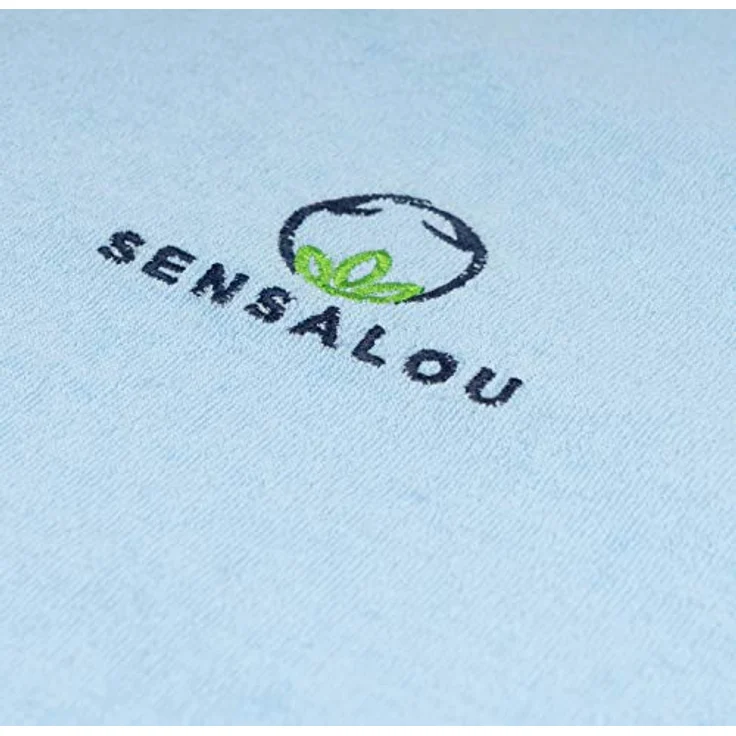 Sensalou Lätzchen Ess-Schürze für Erwachsene, wasserdicht und saugfähig, hellblau, 90x45 cm – Bild 5