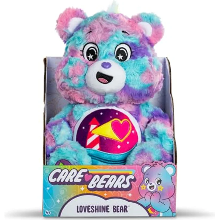 Troetelbeertjes Care Bears Loveshine Bear Colour Splash, 35 cm Plüsch-Teddybär mit detailliertem Belly Badge-Design – Bild 4