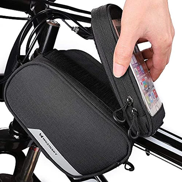 Wozinsky WBB2BK Fahrradtasche, wasserdichte Gepäcktasche mit Handyhalterung für Smartphones bis 6,5 Zoll, 1,5 L Volumen – Bild 3