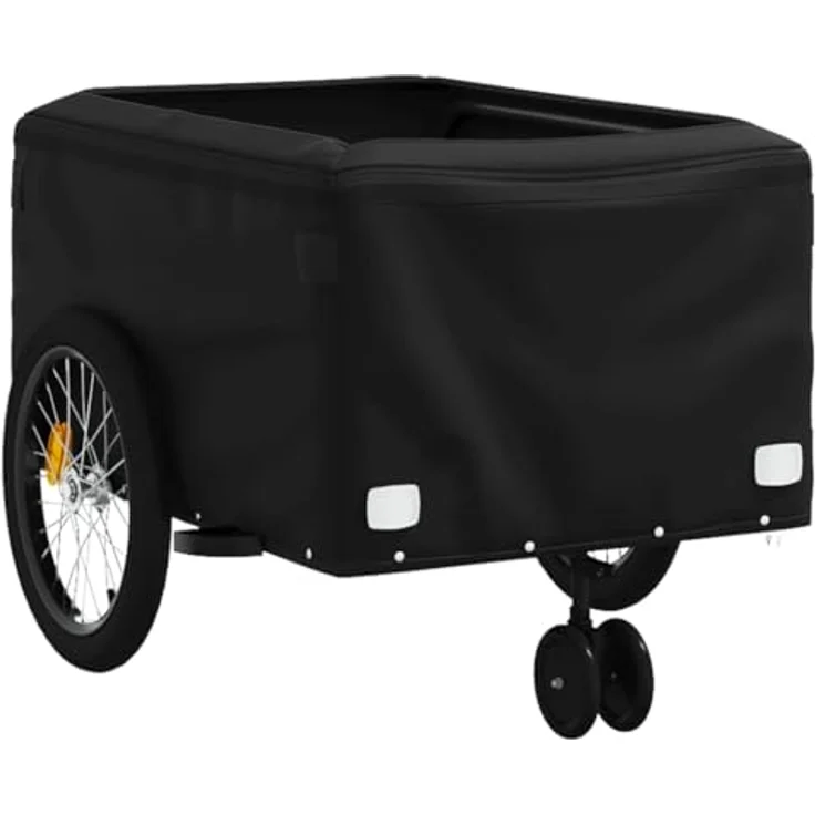 vidaXL Fahrradkinderanhänger Fahrradanhänger Schwarz und Grün 45 kg Eisen - Robuster Lastenanhänger mit maximaler Tragfähigkeit und praktischem Design – Bild 5
