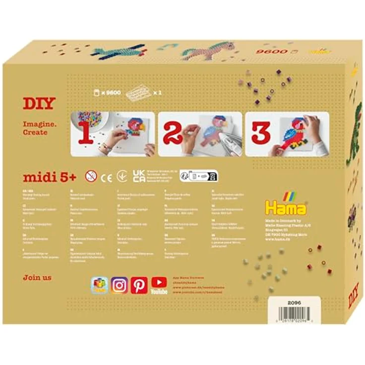 Dan Import Bügelperlen Hama, Midi Sortierbox gefüllt mit 9000 Stück in 12 Farben – Bild 2