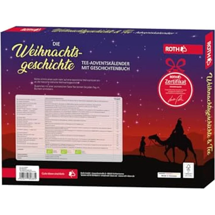 Roth Bio-Tee Adventskalender "Die Weihnachtsgeschichte", Themen-Adventskalender mit Bachblütentee, Kräutertee und Früchtetee – Bild 6