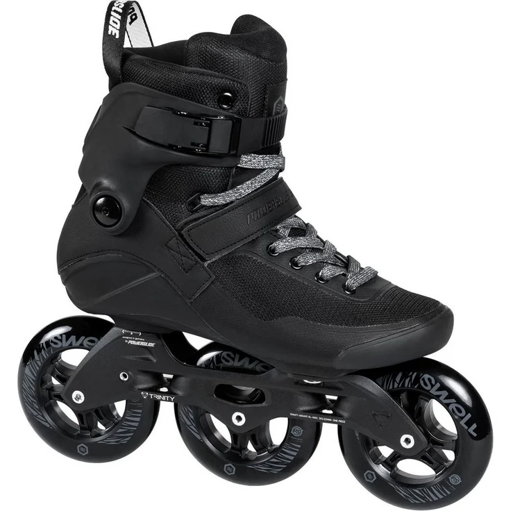 Powerslide Inlineskates Swell Triple Black 110, Fitness Skates mit Memory-Polsterung und TRINITY X-Befestigungssystem – Bild 1