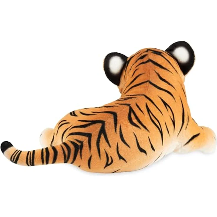 BRUBAKER Tiger Kuscheltier - 30 cm Stofftier - Baby Plüschtier Raubkatze Liegend - Kinder Plüsch Spielzeug - Braun – Bild 3