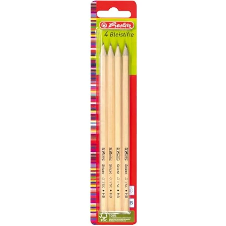 Herlitz Bleistifte Skizzo natur HB 4 Stück FSC - Preisvergleich – Bild 3