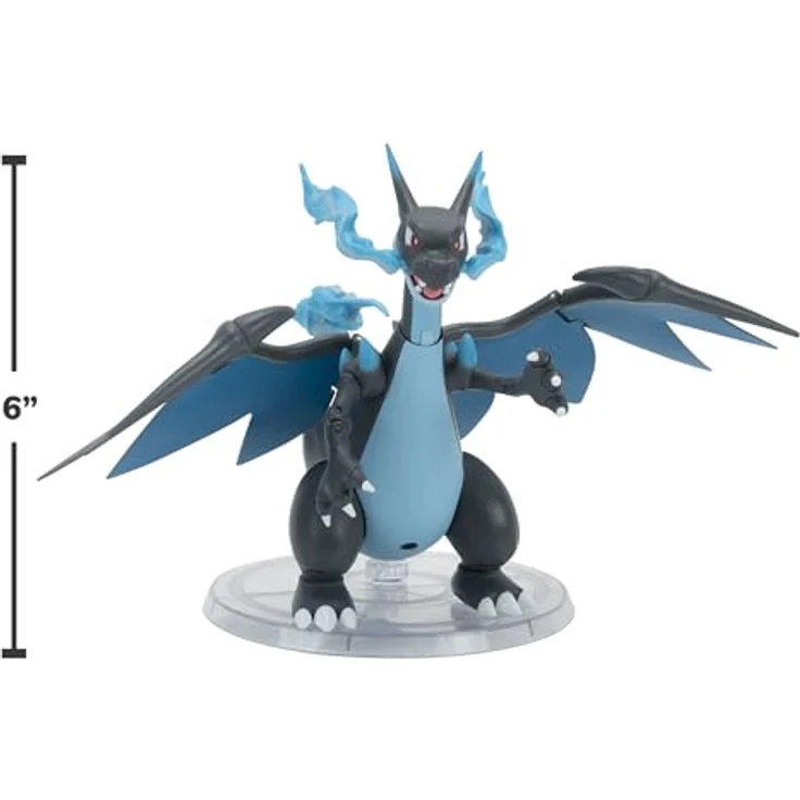Pokémon PKW3428 Mega-Glurak X, 15cm bewegliche Sammelfigur mit über 15 Bewegungspunkten, authentische Details – Bild 5