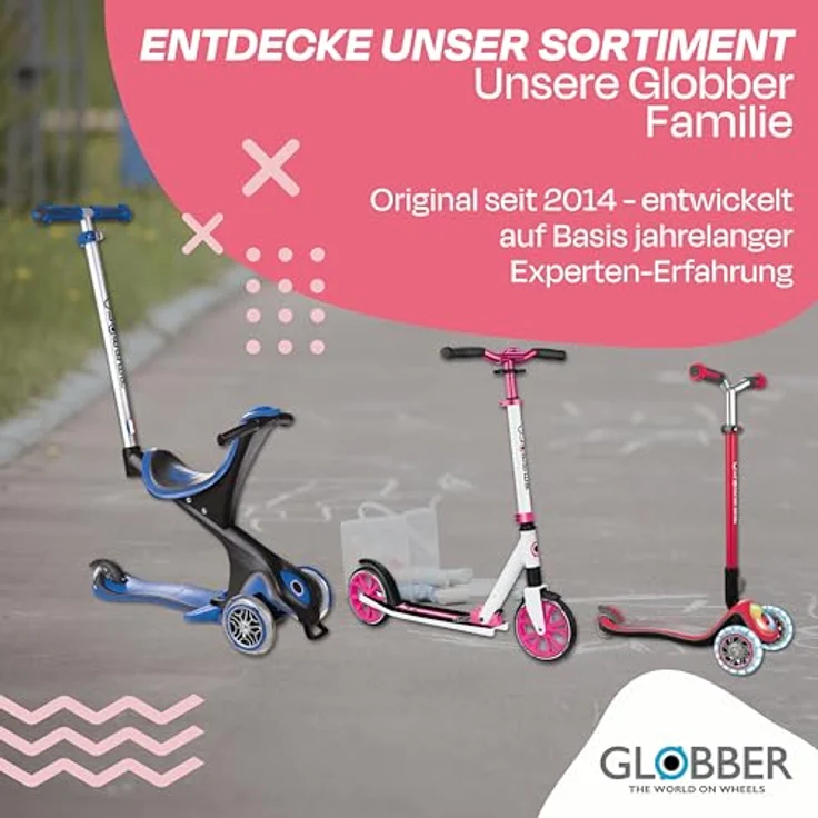 Globber GO-UP BABY 360 LIGHTS coral pink-pastellrosa, 3-in-1 Kinderfahrzeug mit LED-Leuchten und Klappmechanismus – Bild 7