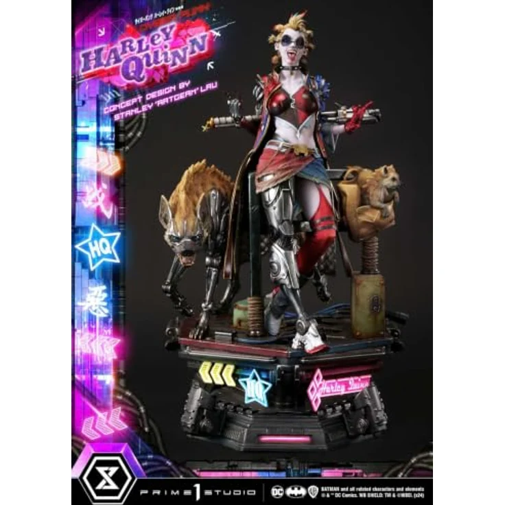 Prime 1 Studio Batman Ultimate Premium Masterline Series Statue Cyberpunk Harley Quinn, 60 cm mit LED-Beleuchtung und zwei austauschbaren Kopfteilen – Bild 9